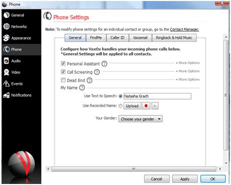 Voxox Name Preference