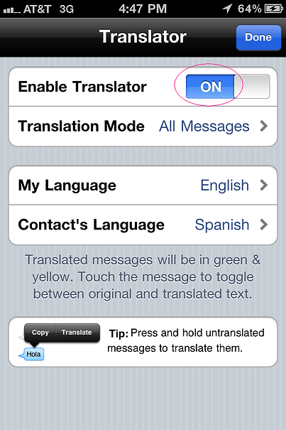 Voxox SMS translator 2